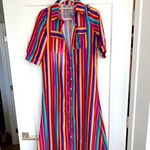 Multi color maxi beach cover up